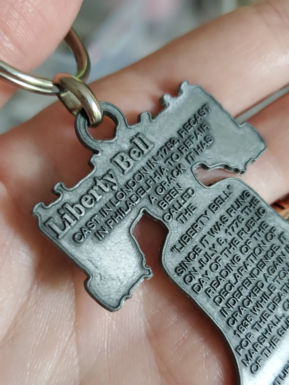 Liberty Bell Pewter Keychain Made In Canada From The 90s